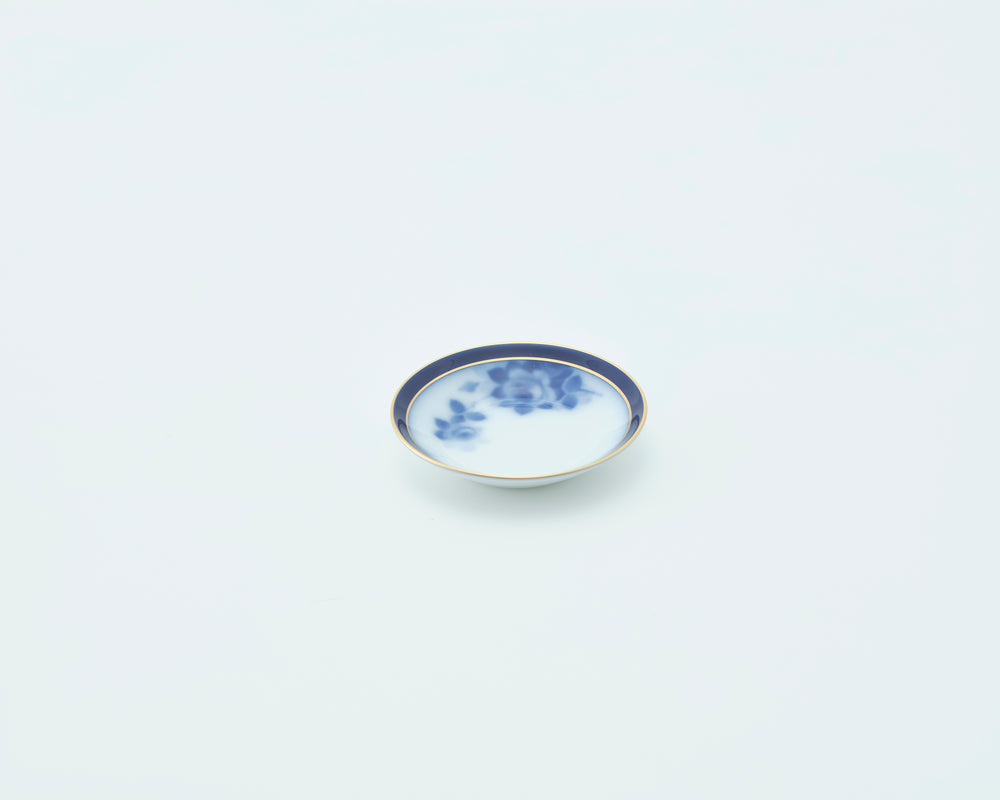Okura Toen 100th Anniversary Blue Rose Mini Dish